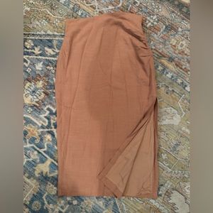 Peach colored Linen pencil skirt